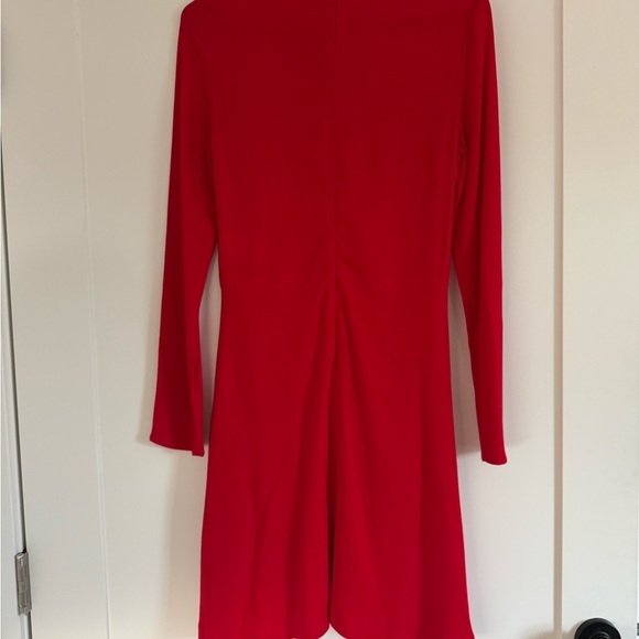Sandro Red Knee-Length Shirt Dress - Picture 4 of 5